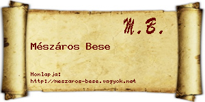 Mészáros Bese névjegykártya